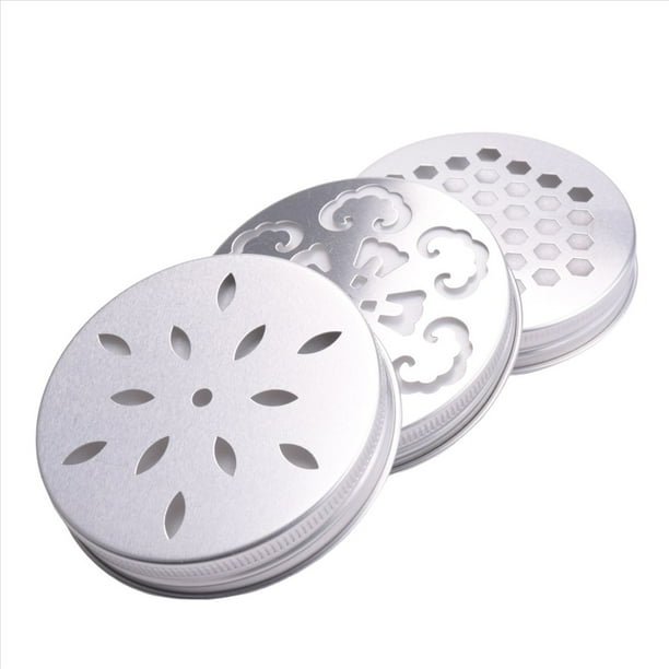 30 Tapas de Tarro, Tapa de Tarro de Sombra para Vela Frasco, Hueca de 3 Estilos para Tarro, Vela, Bola, Tarro de Boca Normal, Etc.