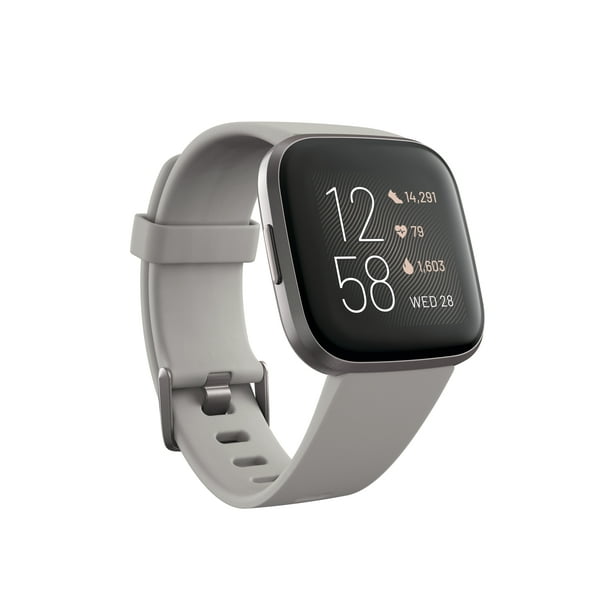 Fitbit Versa 2健康和健身智能手表-石/雾灰色铝