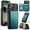 Green, variant on For iPhone 17 Pro Case with Card Holder, Wallet Flip Cover Case with RFID Blocking, Durable Leather Kickstand Magnetic Clasp Shockproof Phone Case for Women Men,Black