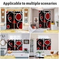 thumbnail image 6 of Black Red Kitchen Curtains 84 Inch Length, White Circle Geometric Abstract Texture Grommet Top Bedroom Living Room Curtains, Light Filtering Cafe Curtain Drapes 2 Panels Set 84''x84'', 6 of 9