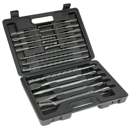 XtremepowerUS Concrete Brick Rotary Hammer Drill Bits & Chisel Groove Set SDS HILTI Plus with Case,