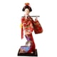 thumbnail image 2 of Muñeca kimono de geisha japonesa de 9 pulgadas para sala de estar, mesa y oficina. rojo y violeta, 2 of 9