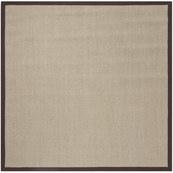 SAFAVIEH Natural Fiber Keane Solid Sisal Area Rug, Sage/Brown, 6' x 6' Square