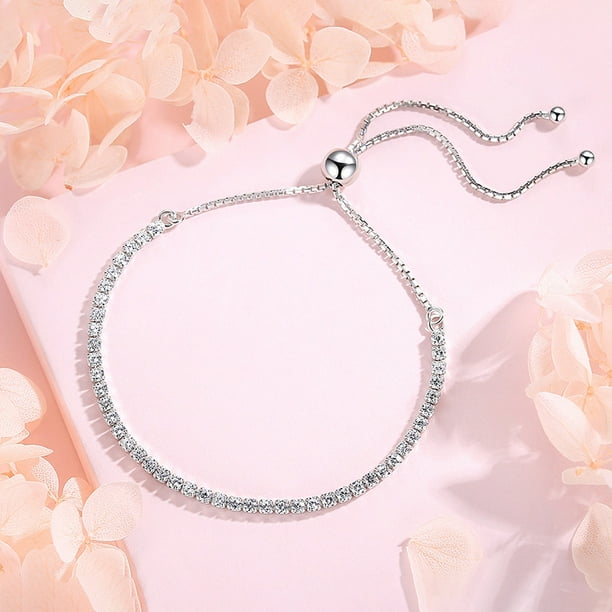 Pulsera de plata esterlina S925 para mujer, diseño sencillo de estudiante, pulsera de lujo ligera