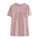 thumbnail image 3 of Gibobby Casual Playera de Manga Corta para Mujer Mujeres Sólido Cuello Redondo Pom Manga Corta Casual Elegante Camisas Blusas Tops Jacquard Pullover Camisa(Rosa,XL), 3 of 5