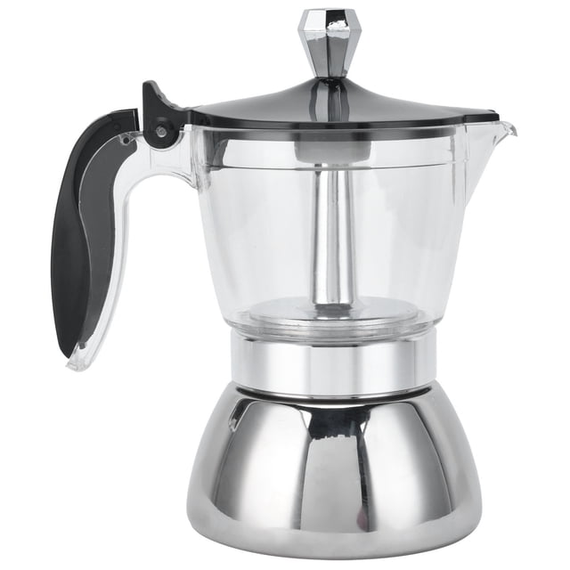 Coffee Maker, Stainless Steel Easy To Use Stove Coffee Pot Heat Resistant For Cappuccino Macchiato And Mocha For Home Office Hotel Restaurant