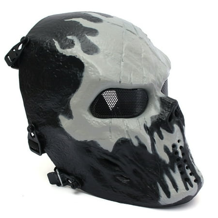 - Elfeland Tactical Gear Airsoft Mask Overhead Skull Skeleton Safety Guard Face Protection Outdoor Paintball Hunting Cs War Game Combat Protect for Party Movie Props Sports Activity