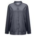 thumbnail image 6 of Bovemsi Bomber Jackets for Women Jacket Casual Coat Zip Up Outerwear Windbreaker With Pockets Light Jackets, 6 of 9