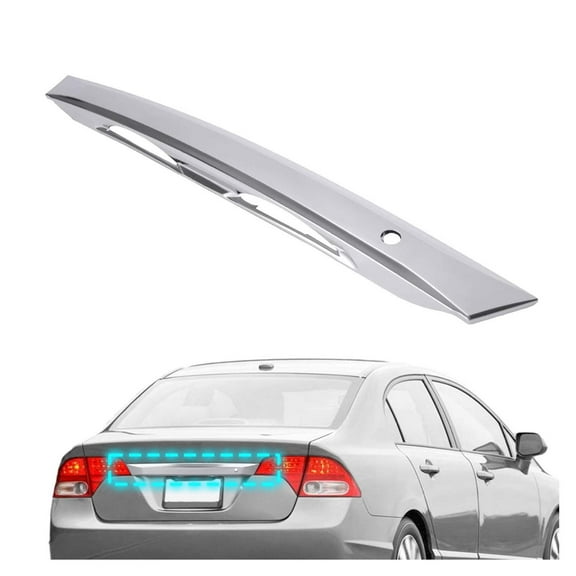 WaiRitoday Silver Rear Trunk Deck Lid Trim Compatible with 2006-2011 Honda Civic Sedan 4-Door