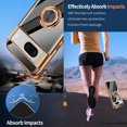 thumbnail image 4 of Compatible with Google Pixel 7 5g Cell Phone Case Ultra Slim Thin with 360°Finger Ring Stand Metal Electroplated Soft TPU Frame Full Body Shock-Absorption Bumper Hard Back Mobile Cover-Black, 4 of 14