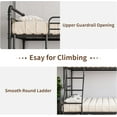 thumbnail image 3 of Bunk Bed Twin Over Full Size with High Guardrail and Ladder, Twin Size Convertible Metal Bunk Bed, No Box Spring Needed, Gray, 3 of 8