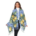 thumbnail image 3 of FORMRS Womens Scarf Winter Soft Long Big Warm Shawls Wrap Tassel Scarves, Green Lemon Plaid, 3 of 9