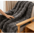 thumbnail image 4 of Extra Large Fleece Blanket 120x200cm - Super Soft Plush Flannel Throw for Bed & Couch (Charcoal Gray) - King Size Hypoallergenic Winter Blanket - Machine Washable, 4 of 5