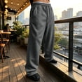 thumbnail image 5 of Havenx Baggy Sweatpants for Men Straight Wide Leg Drawstring Jogger Pants with Pockets Elastic Waist Open Bottom Sweatpant Athletic Comfy Y2k Fall Winter Loose Fit Pant,Dark Gray M, 5 of 6