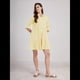 thumbnail image 5 of Vestido Camisero Midi A Rayas con Botones para Mujer, Informal, Holgado, con Puños y Larga, Vestidos de Media Pierna. Amarillo XL, 5 of 9