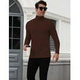 thumbnail image 2 of Coshow Men Turtleneck Sweater Long Sleeve T Shirts Knit Casual Slim Fit Ribbed Pullover Tops, 2 of 8