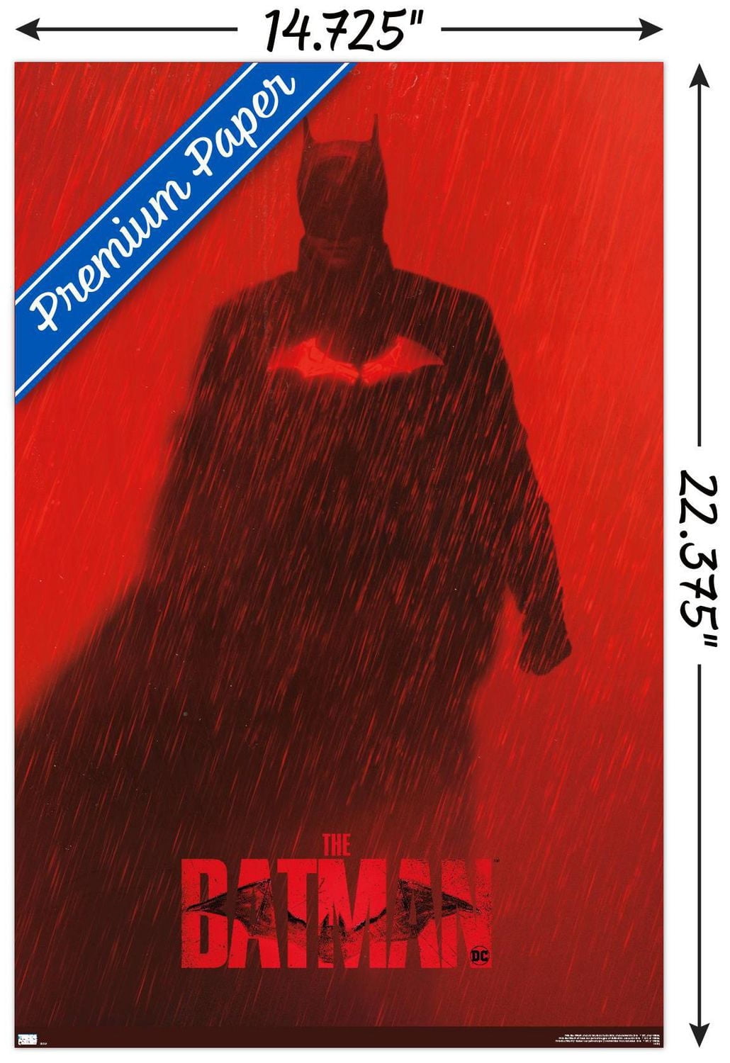 DC Comics Movie The Batman - Batman Teaser One Sheet Wall Poster, 14.725" x 22.375"