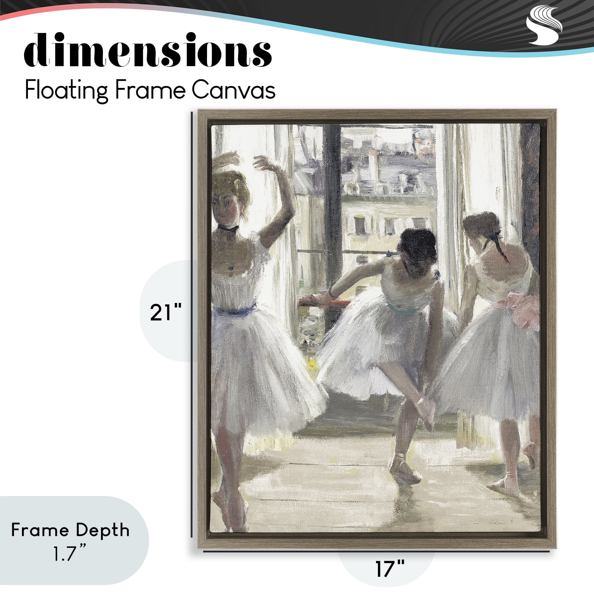Stupell Industries Ballet Class In Practice Brown Framed Floater Canvas Wall Art, design by Leah Straatsma