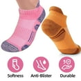 thumbnail image 3 of Womens Cotton Ankle Socks Anti-blister Thick Cushioned Wicking Athletic Running Socks 5 Pairs,Colorful, 3 of 6