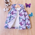 thumbnail image 3 of MHZLDYZ Girls' Clothing Sets Winter Toddler Girl Hooded Butterfly Print Fleece Coat for 1 To 6 Years 6T Girls Clothes Outfits for Girls 10-12 Girls Outfits Size 7/8(Purple,130), 3 of 6