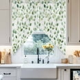 thumbnail image 4 of Eucalyptus Leaves Swag Valances for Windows 2 Pack Watercolor Leaf Summer Green Plant Swag Kitchen Curtains 36 Inches Long Rod Pocket Short Window Treatment for Kitchen Bathroom 36"x36", 4 of 8