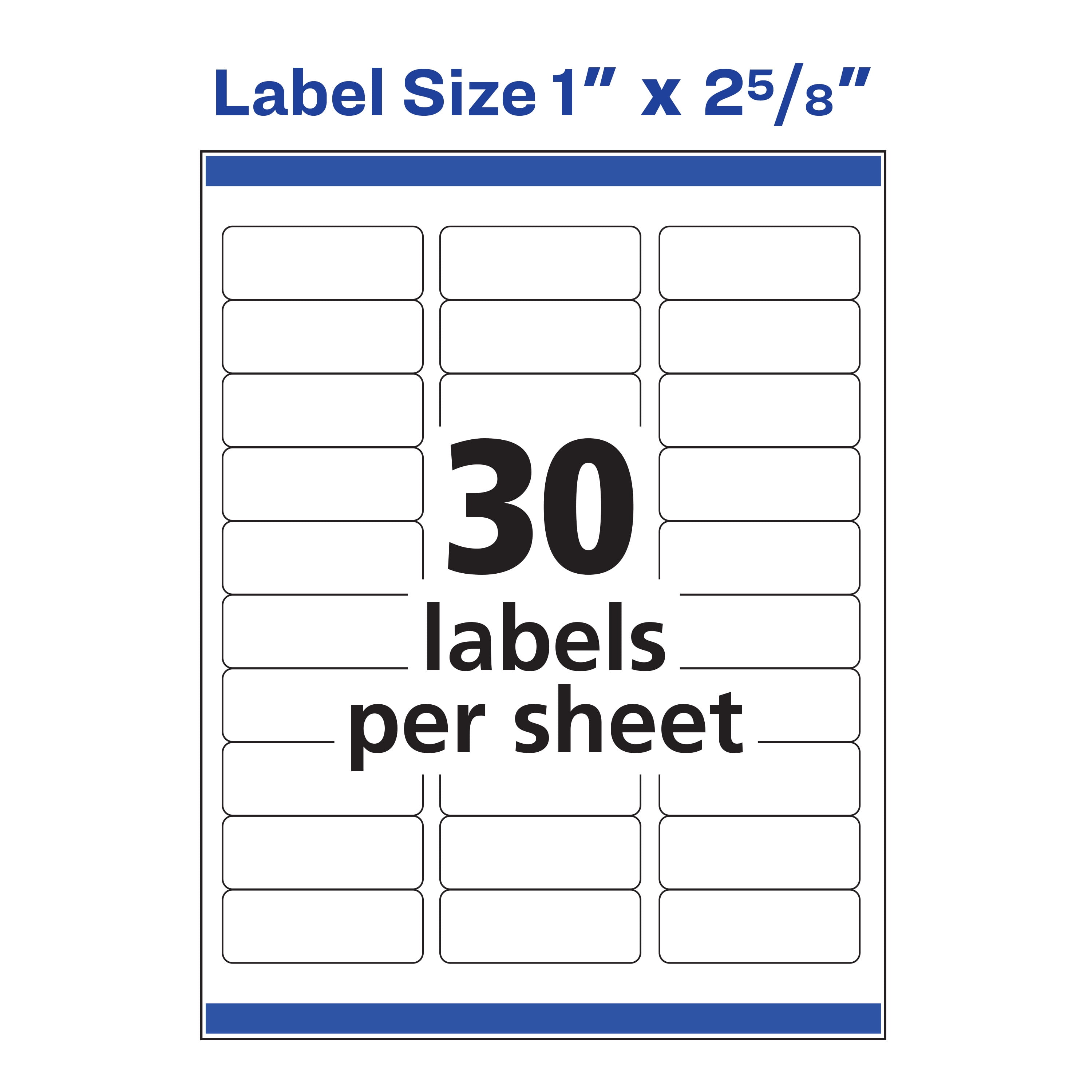 Avery Removable ID Labels 1 x 2-5/8, 750 Labels (6460)