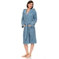 thumbnail image 3 of TowelSelections Womens Robe, Premium Cotton Hooded Bathrobe for Women, Soft Terry Cloth Robes for Women Large Blue, 3 of 6