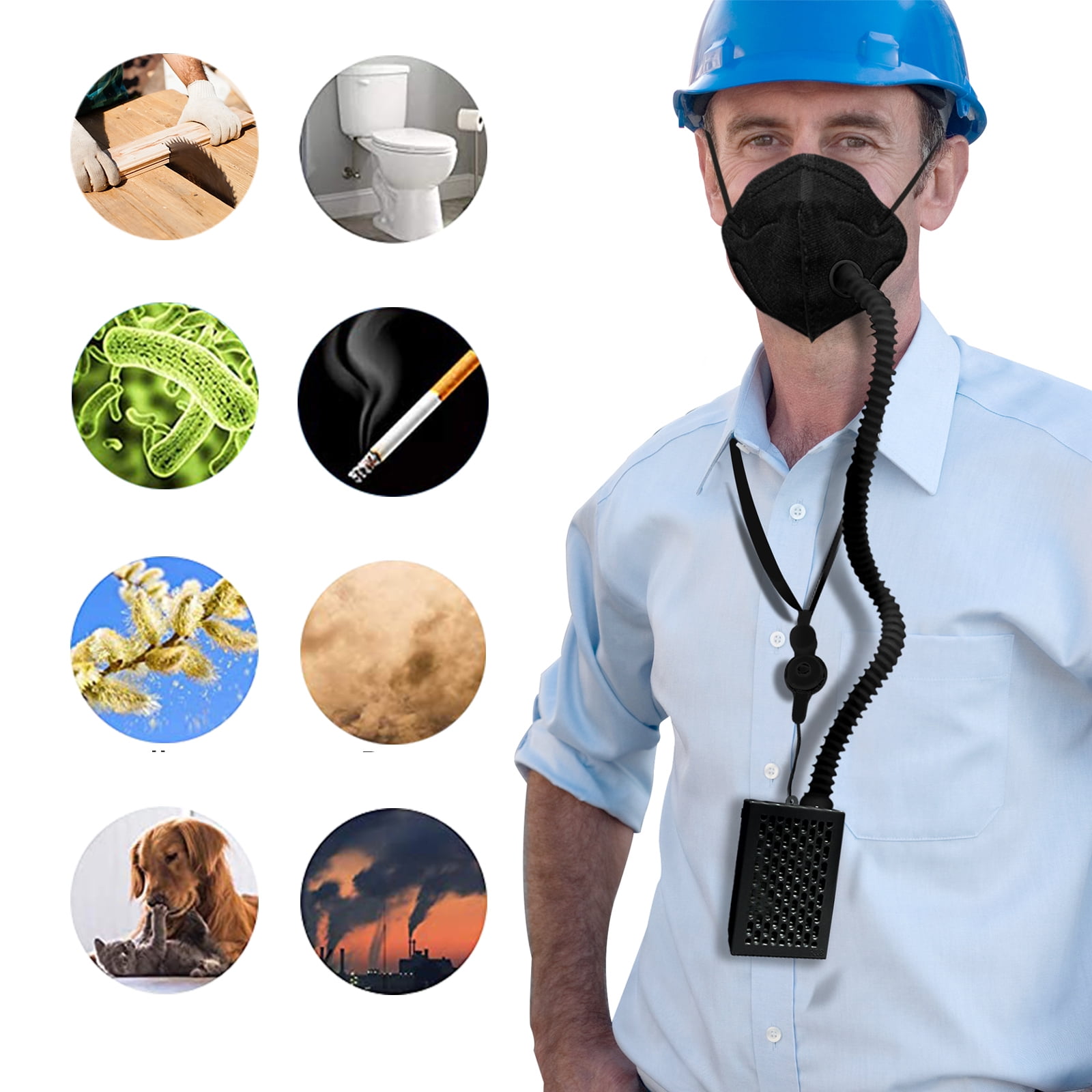 Smooth Breathing,Electric Air-Powered KN95 Mask with Replaceable Filters, Includes 2 HEPA Filter,Reusable Respirator Face Mask for Dust Work,Sleeping Outdoor Sports Housework