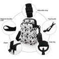thumbnail image 5 of HELLHERO Adjustable Strap Travel Crossbody Purse Polyester for Adult, Black Paw Prints on White, 5 of 7
