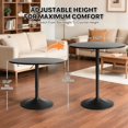 thumbnail image 3 of PRZL 31" Round Bar Table Height Adjustable 26"-35" Pub Table with Enlarged Base for Living Room Patio Bistro Café, Black, 3 of 17