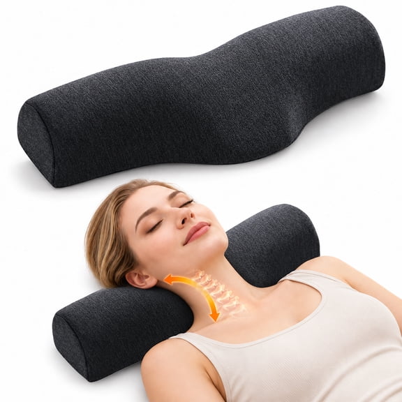 MOONORAH Cervical Neck Pillow - Memory Foam Support for Pain Relief - Gray