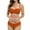 Orange, variant on Women's 2 Piece Bikini Set Spaghetti Strap High Cut Push Up Underwire Swimsuit