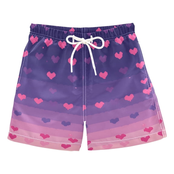FORMRS Boys Swim Trunks Quick Dry Mesh Liner Boardshorts Sizes XS-XL, Gradient Love
