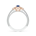 thumbnail image 6 of ANGARA Natural Vintage Inspired Sapphire Halo Ring with Filigree in 14K White & Rose Gold for Women (Size-4mm) | September Birthstone, Anniversary, Jewelry Gift for Women | Natural Sapphire Ring, 6 of 10