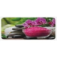 thumbnail image 1 of Spa Kitchen Mat, Black Stone Triplets with Originated Orchids and Fuchsia Salt, Plush Decorative Kitchen Mat with Non Slip Backing, 47" X 19", Fuchsia Black and Green, by Ambesonne, 1 of 1
