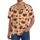thumbnail image 1 of Fotbe Thanksgiving Turkey and Pumpkin Camisa Estampada de Manga Corta para Hombre, Casual de Verano, Estilo Playero, Sin Arrugas-Medium, 1 of 5