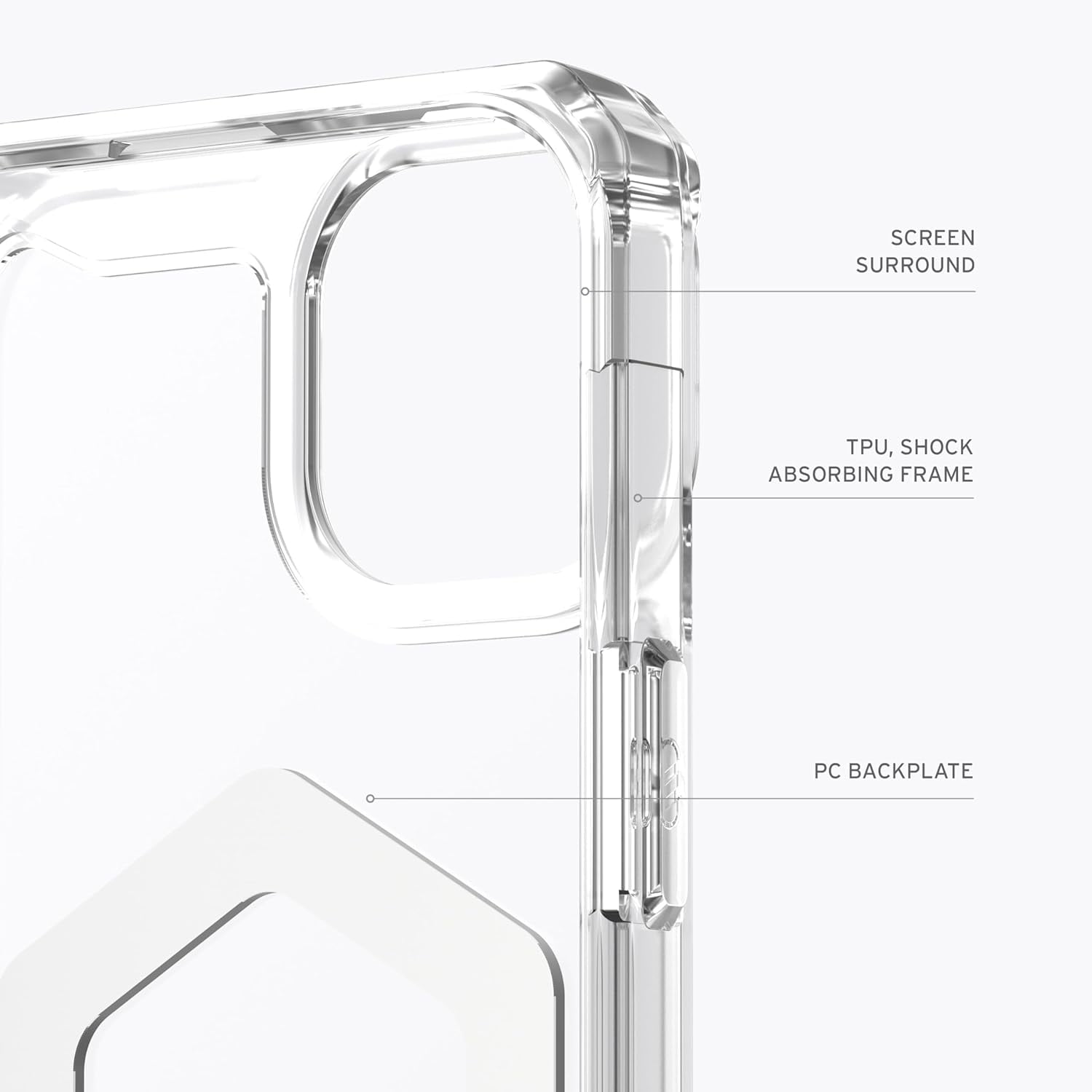 UAG iPhone 15 Case 6.1" Plyo Ice/White Built-in Magnet Compatible with MagSafe Charging Rugged Anti-Yellowing Transparent Clear Dropproof Protective Cover by URBAN ARMOR GEAR