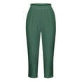 thumbnail image 5 of QATAINLAV Plus Size Capri Leggings for Women Milk Silk Soft Stretch Beach Legging Capris Solid Casual Tummy Control Yoga Cropped Pants Gym Workout Tights Best Sales Today Green XXL, 5 of 6