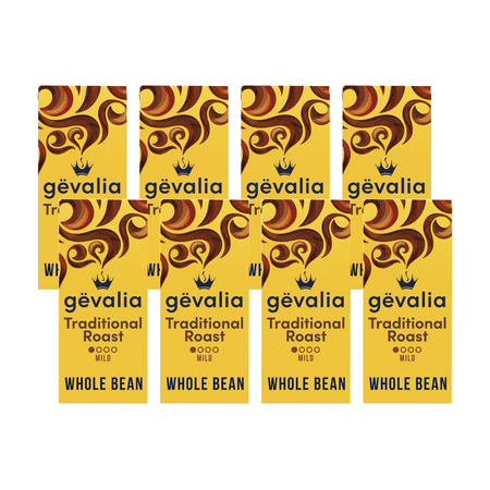 Gevalia Traditional Roast Mild Whole Bean Coffee, 12 oz (Pack of 8)