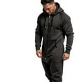 thumbnail image 4 of Goocheer Men Hooded Jumpsuit,Zipper Closure Kangaroo Pocket Ribbed Clothing, 4 of 5