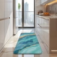 thumbnail image 4 of Teal Marble Gold Wave Pattern Kitchen Rug Mat,Kitchen Runner Rugs Non Skid Washable,Decorative Kitchen Floor Mats for Kitchen,Sink,Laundry,17"x47.2", 4 of 7