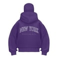 thumbnail image 4 of vigerakr Hoodie Jacket Zip Up Fashion "NEW YORK" Print Double Layer Hoodies Outerwear Jacket Y2K Sweatshirt for Women (Purple, M), 4 of 4