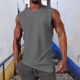 thumbnail image 2 of RATTOYY Mens  Tank Shirts Summer sleeveless Simple Solid Color With Shoulder Expansion Heart Comfy Versatile Chic Tank Shirts, 2 of 5
