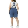 thumbnail image 3 of Agnes Orinda Plus Size Overall Shorts for Women Jumpsuit Adjustable Strap Bib Cargo Pocket Jean Denim Overalls 4X Gray Blue, 3 of 6