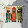 thumbnail image 2 of GOSMITH  Christmas Nutcracker Throw Pillow Covers, Xmas Black Nutcracker Decorative Couch Cushion Case, Winter Holiday Decor for Porch Patio Home Living Room Coffee Outdoor Indoor, 2 of 5