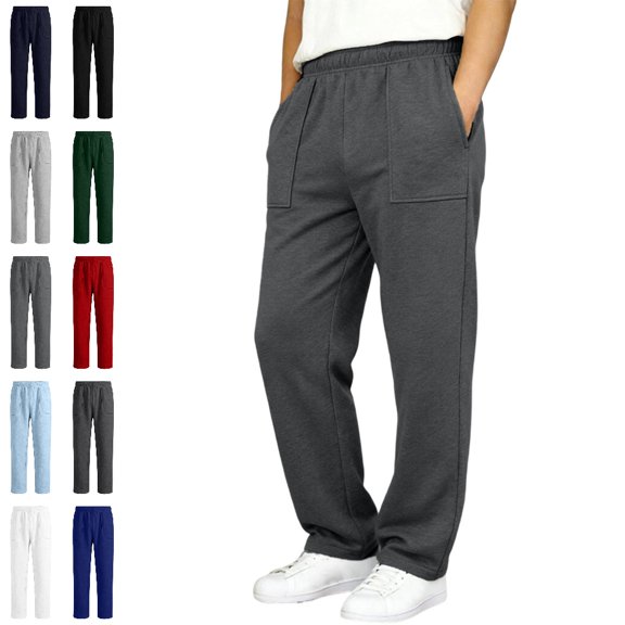 UJNDER Boys Girls Baggy Sweatpants Straight Leg Open Bottom Elastic Waist Athletic Joggers Style Kids Pants,05_Grey,9-10 Years