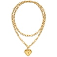 thumbnail image 1 of Collar FAUTHENTICUTE en forma de corazón dorado de 36 pulgadas para mujer, 1 of 7