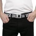 thumbnail image 3 of Buckle-Down Belt, Seatbelt Buckle Belt, Zig Zag Doodle Black White, 34 to 52 Inches, 3 of 9