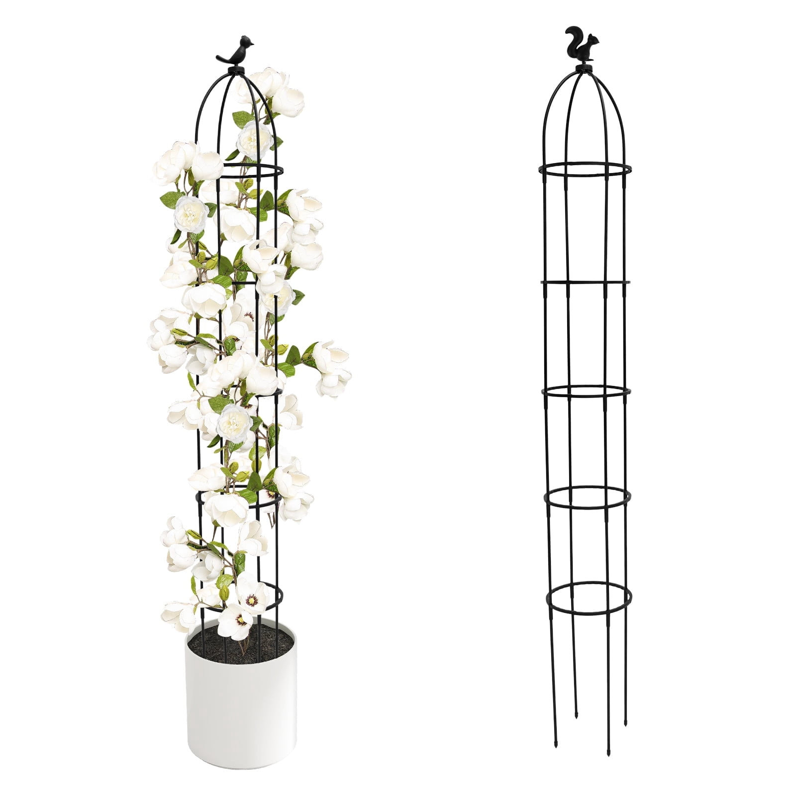 NUAHRHY Outdoor Garden Rose Bush Flower Obelisk 6Ft Trellises Tomato Tower For Climbing Plant Tall Sturdy Trellis Detachable Plants  For Vine Cucumber