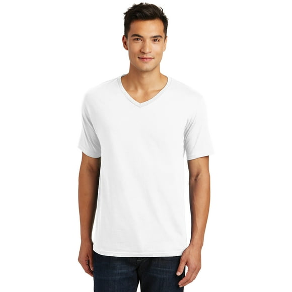 Camiseta con cuello en V Perfect Weight® Distrito DT1170 Blanco brillante XS